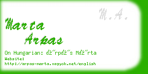 marta arpas business card